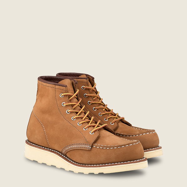 Bottes Red Wing Heritage - 6-Inch Classic Moc - Short Chinook Cuir - Kaki - Femme 489VKIYPR